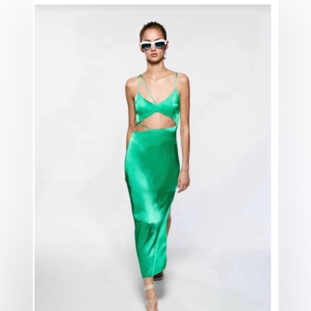 Zara Green Cutout Dress